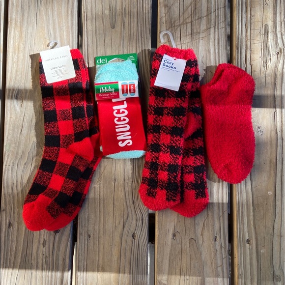 American Eagle Outfitters Accessories - Red Fuzzy Sock Bundle